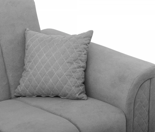 Диван прямой, книжка "Стамбул", флок  серый, 120 ППУ+НПБ