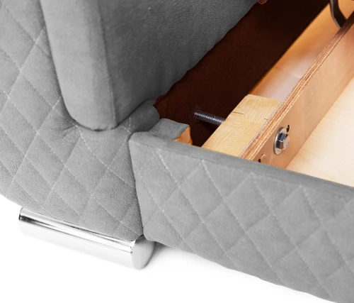 Диван прямой, книжка "Стамбул", флок  серый, 120 ППУ+НПБ