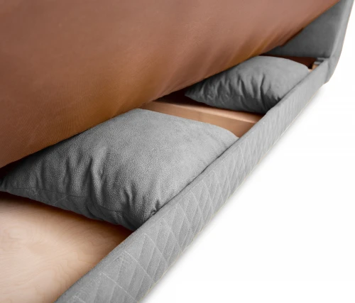 Диван прямой, книжка "Стамбул", флок  серый, 120 ППУ+НПБ