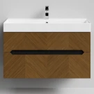 Тумба Элато 100 подвесной, Дуб цвет 5 Vodok с раковиной в комплекте