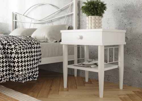 Тумба прикроватная ЛОРИ ММД 207, белый/белый