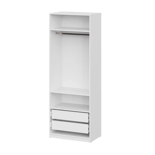 Шкаф распашной с наполнением (3 полки + 2 ящика + штанга) ШК 5 (800), Белый