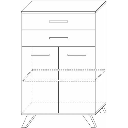 Шкаф Вега Скандинавия низкий, белый глянец