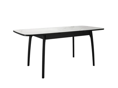 Стол DikLine MK15 Керамика Белый мрамор/подстолье черное/опоры черные