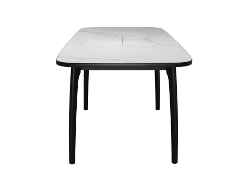 Стол DikLine MK15 Керамика Белый мрамор/подстолье черное/опоры черные