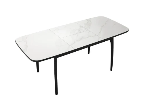 Стол DikLine MK15 Керамика Белый мрамор/подстолье черное/опоры черные