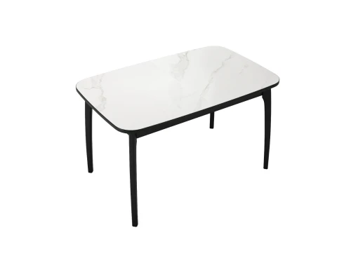 Стол DikLine MK15 Керамика Белый мрамор/подстолье черное/опоры черные