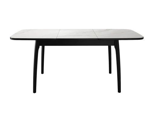 Стол DikLine MK15 Керамика Белый мрамор/подстолье черное/опоры черные