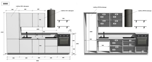 Готовая кухня КГ 3000 ПВХ, Белый софт матовый Арника РМ в.11