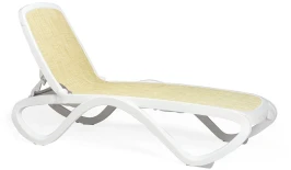 Шезлонг Nardi Omega без подлокотников, бело-бежевый