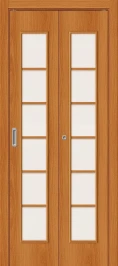 Межкомнатная складная дверь 2С Л-12 (МиланОрех) Сатинато