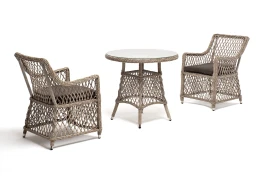 "Эспрессо - 80 L" обеденная группа плетеная, цвет бежевый