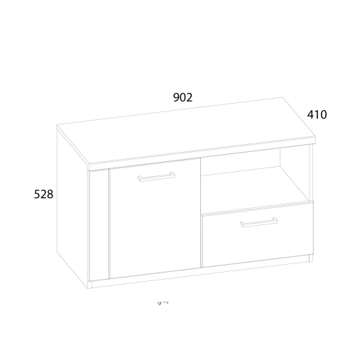 DOORSET, Тумба для обуви 1D1SN. Цвет ДУБ НАВАРРА