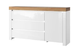 Тумба 1D3S, TAURUS, цвет белый\дуб вотан