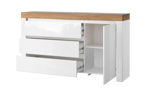 Тумба 1D3S, TAURUS, цвет белый\дуб вотан