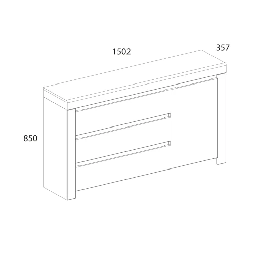 Тумба 1D3S, TAURUS, цвет белый\дуб вотан