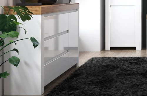 Тумба 1D3S, TAURUS, цвет белый\дуб вотан