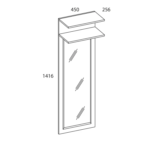 Зеркало1N, OSKAR , цвет дуб Санремо