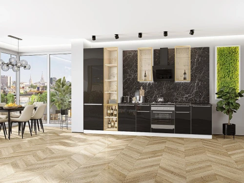 Кухонный гарнитур Фьюжн-08 Anthracite Белый