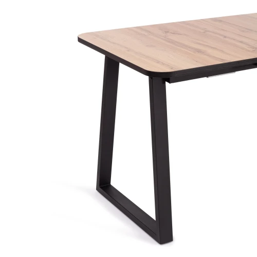Стол MALTIDO ЛДСП/HPL/металл, 130 х 75+30 х 75 см, Дуб Вотан/чёрный