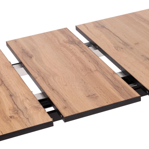 Стол MALTIDO ЛДСП/HPL/металл, 130 х 75+30 х 75 см, Дуб Вотан/чёрный