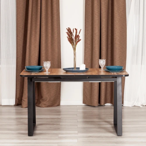 Стол MALTIDO ЛДСП/HPL/металл, 130 х 75+30 х 75 см, Дуб Вотан/чёрный