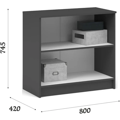 Комод «Чикаго» 2д Антрацит/Белый