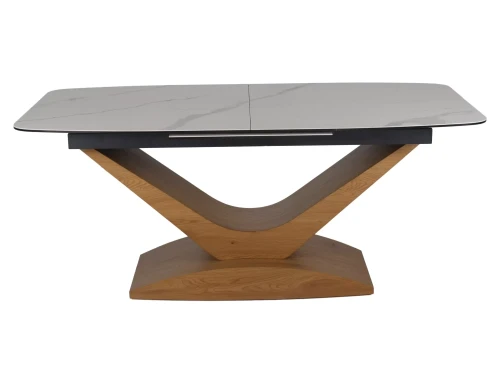 Стол обеденный SIGNAL DOLCE Ceramic Statuario Venato белый/дуб 180-240/95