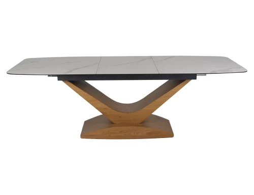 Стол обеденный SIGNAL DOLCE Ceramic Statuario Venato белый/дуб 180-240/95