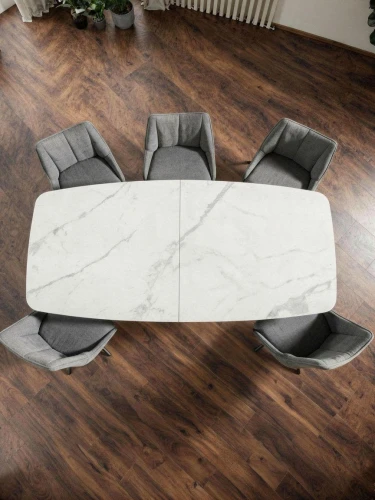 Стол обеденный SIGNAL DOLCE Ceramic Statuario Venato белый/дуб 180-240/95