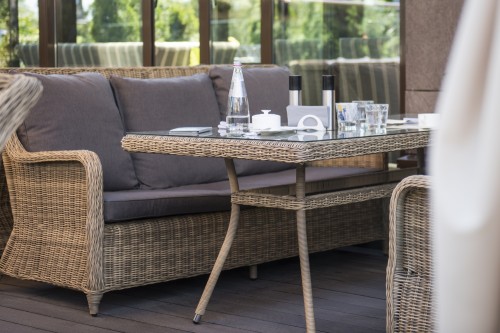 "Латте" плетеный стол из искусственного ротанга 160х90см, цвет соломенный