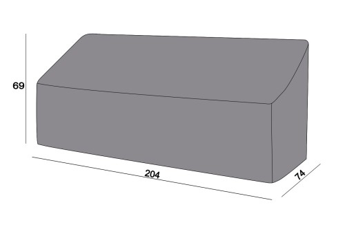 Защитный чехол на диван Канны, трехместный 204×74×69 см, цвет серый
