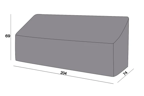 Защитный чехол на диван Канны, трехместный 204×74×69 см, цвет серый