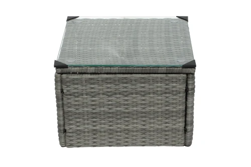 Набор мебели Окланд  арт.GS004 серый, серый 1 уп. (стол стекло+2 дивана ротанг серый, подушки серые) "Garden story"