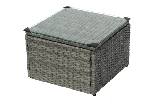 Набор мебели Окланд  арт.GS004 серый, серый 1 уп. (стол стекло+2 дивана ротанг серый, подушки серые) "Garden story"