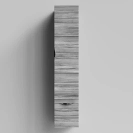 Пенал Марко 30 подвесной, дверь и ящик, ручки Хром, Лиственница структурная контрастно-серая ПВХ 64202, правый