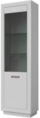 Шкаф с витриной «Эстель П» КМК 0738.23-01, Белый/ Белый глянец