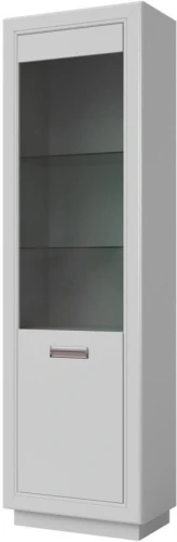Шкаф с витриной «Эстель П» КМК 0738.23-01, Белый/ Белый глянец