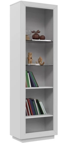 Шкаф с витриной «Эстель П» КМК 0738.23-01, Белый/ Белый глянец