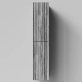 Пенал Тач 30 подвесной, Лиственница структурная контрастно-серая ПВХ 64202, левый, бельевая корзина