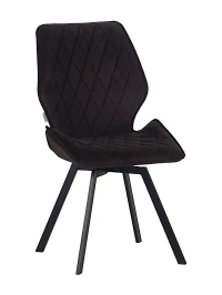 DC233 Стул мягкий поворотный 360, ГРАФИТ#M420-12 велюр, каркас металл, черный КВАДРАТ