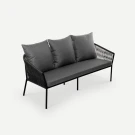 Диван Patio 3ps Чёрный металлик, RAL 9005 Чёрный янтарь, Zimmy 925