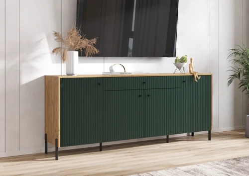 Комод Оливия (металл), Дуб Крафт, Браш Мени Грин