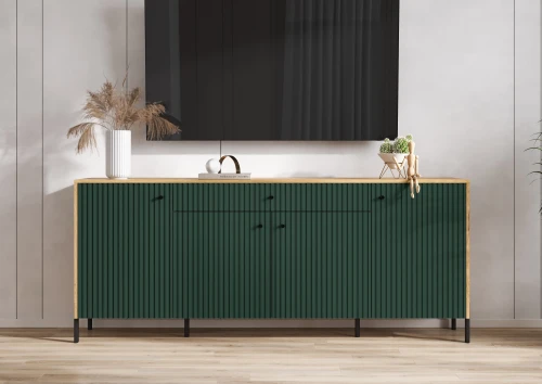 Комод Оливия (металл), Дуб Крафт, Браш Мени Грин