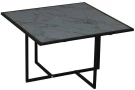Скарлетт стол журнальный квадратный с рамкой Черный мрамор/черный