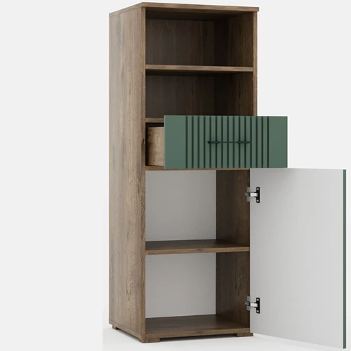 Тумба «Монреаль» 1Д1Я КМК 0986.4, дуб канзас/зеленый матовый