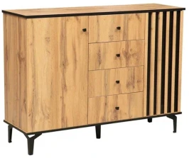 Комод Либерти 51.04 (опора h150) Дуб вотан/Черный