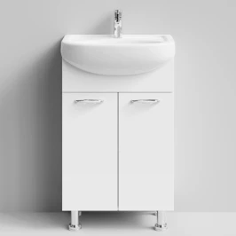 Тумба Классик 50, напольный, белый Vodok с раковиной в комплекте