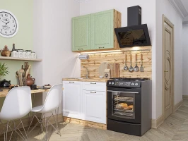 Модульная прямая кухня Ницца-05 Дуб оливковый/Белый