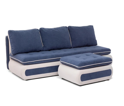 Пуф Оскар, велюр синий